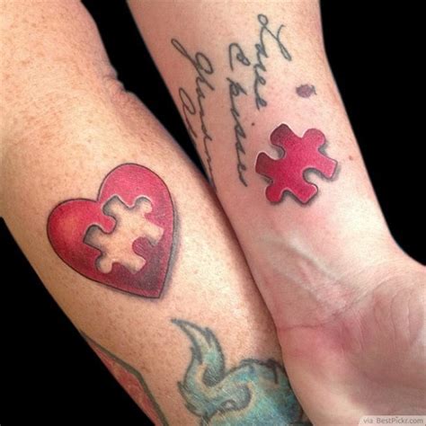 puzzle piece tattoo couples|cute matching tattoos for couples.